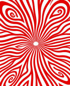 Bold Red Swirling Abstract Lines Rug