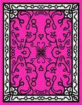 Bright Black White Floral Pattern Rug