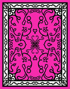 Bright Black White Floral Pattern Rug