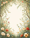 Garden Floral Vine Botanical Art Rug