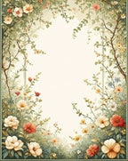 Garden Floral Vine Botanical Art Rug
