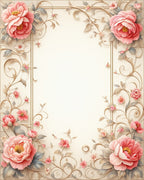 Soft Pink Floral Vine Pattern Rug