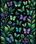 Enchanting Garden Butterflies Foliage Rug