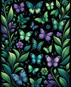 Enchanting Garden Butterflies Foliage Rug