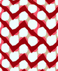 Crimson Red Zigzag Oval Arrangement Rug
