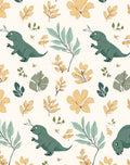 Cute Dinosaurs And Foliage Pattern Rug