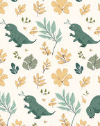 Cute Dinosaurs And Foliage Pattern Rug