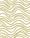 Golden Wavy Abstract Pattern Rug