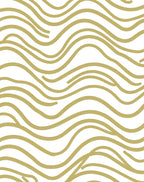 Golden Wavy Abstract Pattern Rug