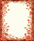 Art Nouveau Floral Vine Frame Design Rug