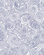 Swirling Lines With Red Dot Accents Rug
