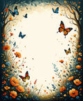 Vibrant Floral Butterfly Nature Design Rug