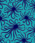 Navy Octopus Tentacle Pattern Rug