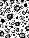Organic Abstract Black White Splash Pattern Rug