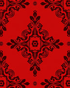 Bold Red Elaborate Scroll Medallion Rug