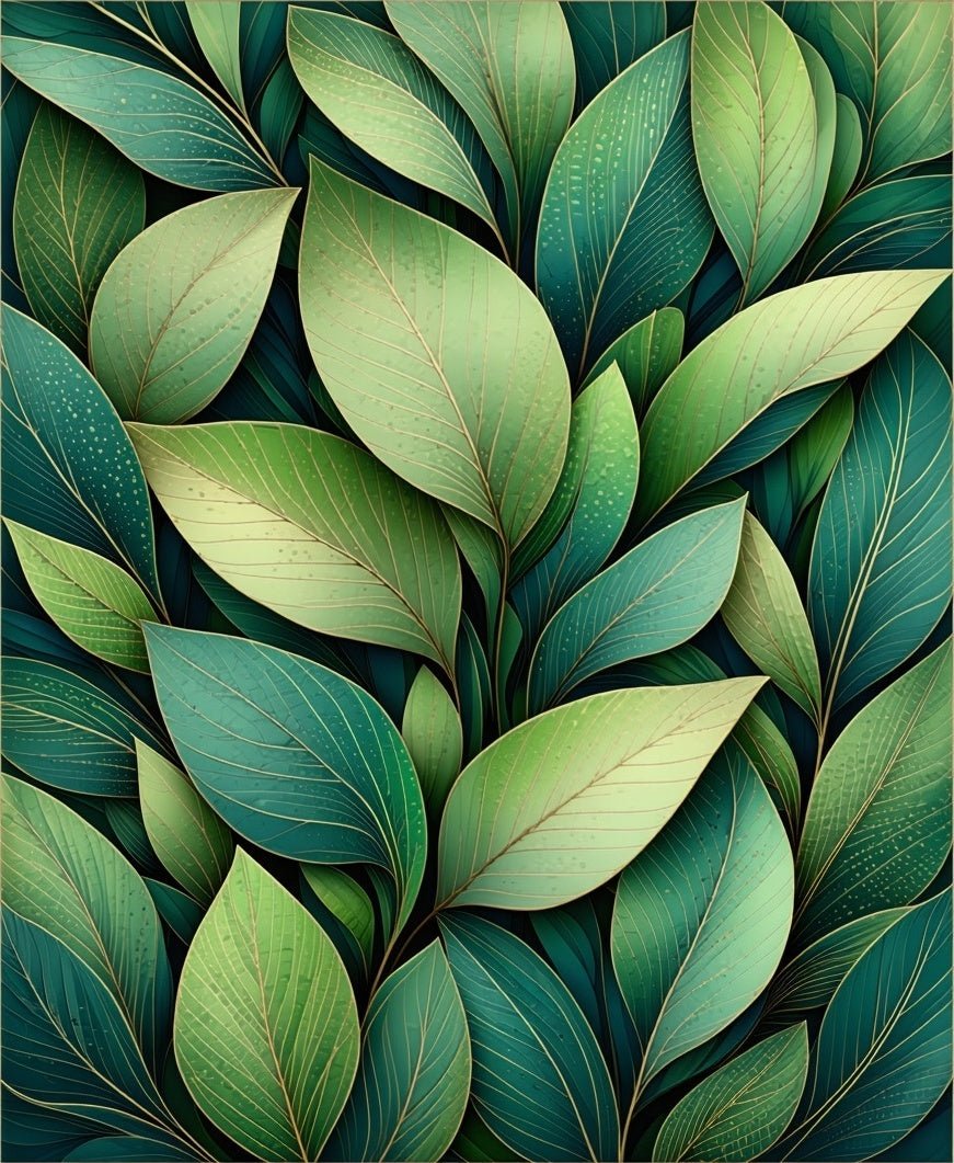 Verdant Leaf Pattern Rug