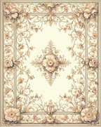 Elegant Floral Scrollwork Cream Rug