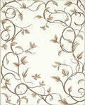 Delicate Floral Swirls Beige Design Rug
