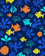 Bright Fish Coral Reef Pattern Rug