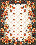 Radiant Floral Border Pattern Rug