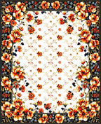Radiant Floral Border Pattern Rug
