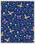 Navy Floral Moth Pattern Rug