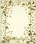 Delicate Floral Vine Border Rug