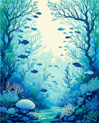 Oceanic Undersea Life With Fish Rug