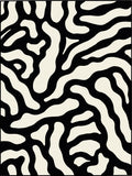 Organic Abstract Black White Rug