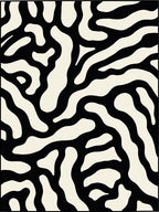 Organic Abstract Black White Rug