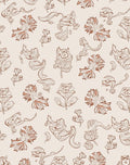 Whimsical Floral Face Pattern Design Rug