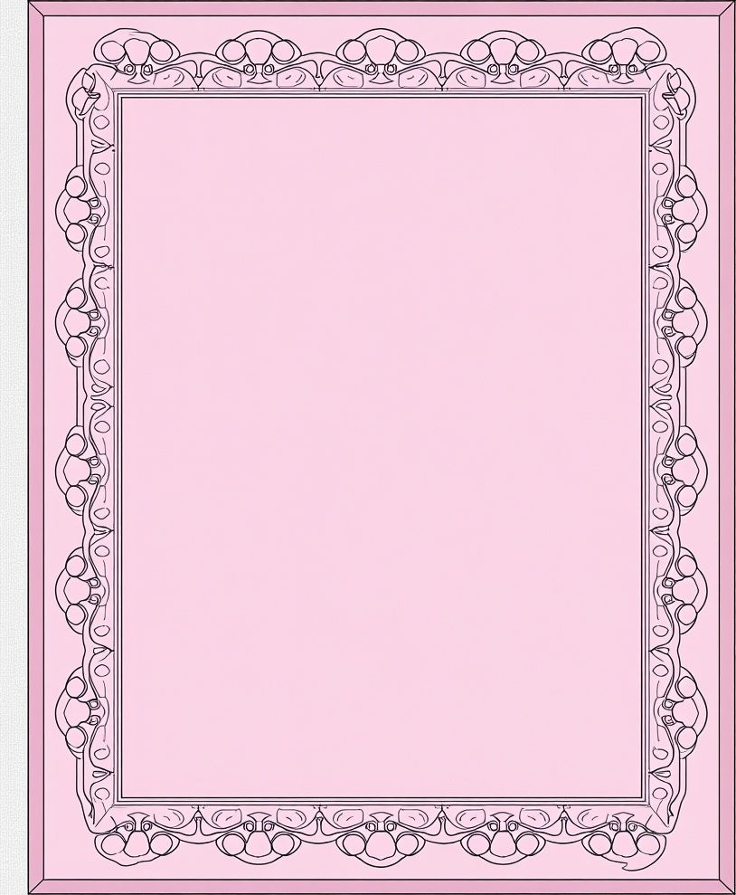 Ornate Swirls Decorative Pink Rug