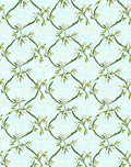 Light Blue Swirl Botanical Vine Rug