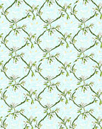 Light Blue Swirl Botanical Vine Rug