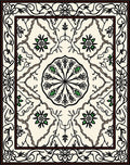 Elegant Floral Vine Symmetrical Pattern Rug