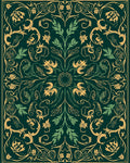 Vintage Floral Vines Pattern Rug