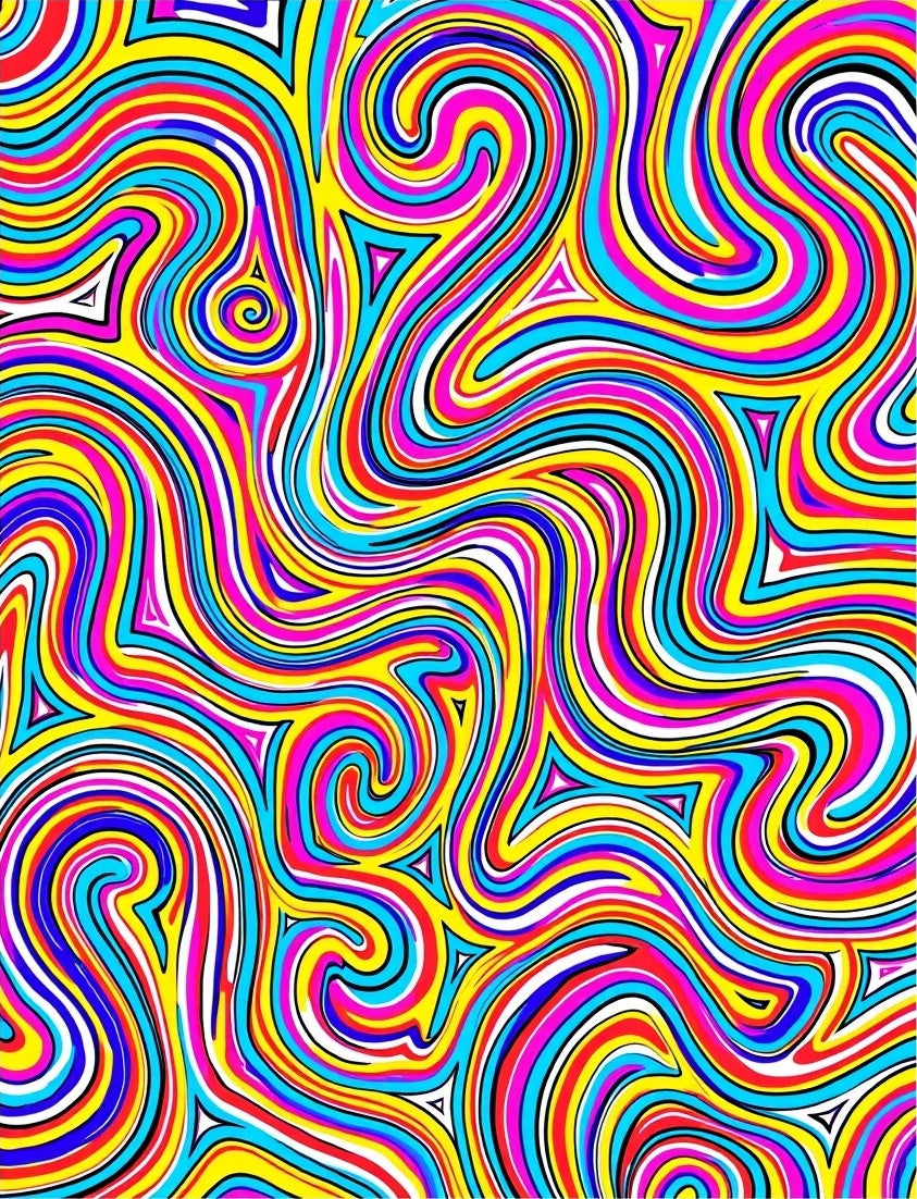 Psychedelic Trippy Swirl Pattern Rug