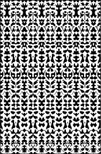 Black White Stylized Tribal Pattern Rug