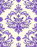 Elegant Purple Floral Damask Pattern Rug