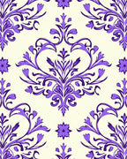 Elegant Purple Floral Damask Pattern Rug
