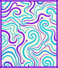 Vibrant Swirls Aqua Purple Cream Rug