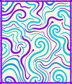 Vibrant Swirls Aqua Purple Cream Rug