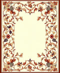 Traditional Ornate Floral Border Design Rug