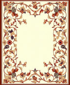 Traditional Ornate Floral Border Design Rug