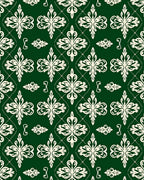 Emerald Green Damask Scroll Rug