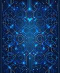 Geometric Circuit Board Abstract Pattern Rug