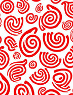 Red Swirls And Spirals Rug