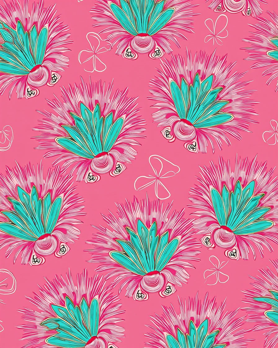 Pink Floral Whimsical Abstract Rug