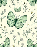 Delicate Butterfly Floral Pattern Rug