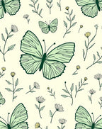 Delicate Butterfly Floral Pattern Rug